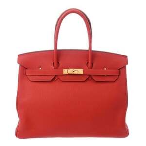 HERMES Birkin 35 Rouge Pivoine (P Stamp) (circa 2012) Men's/Women's Togo Hand...